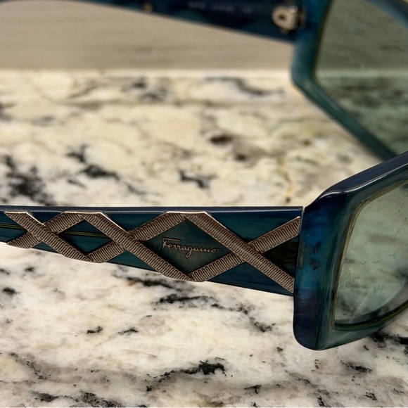 Salvatore Ferragamo Teal Sunglasses - Picture 3 of 5